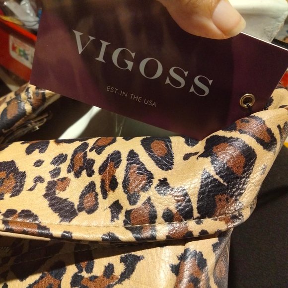 Vigoss Women Size M Leopard Print Faux Leather Jacket/. Coat - Picture 6 of 8